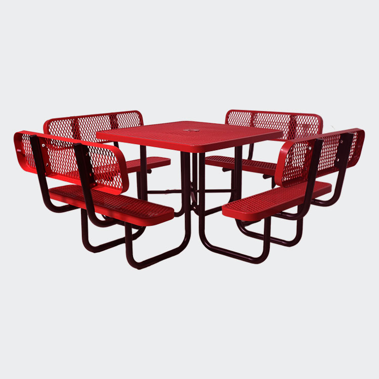 outdoor expanded metal picnic dining table and chairs