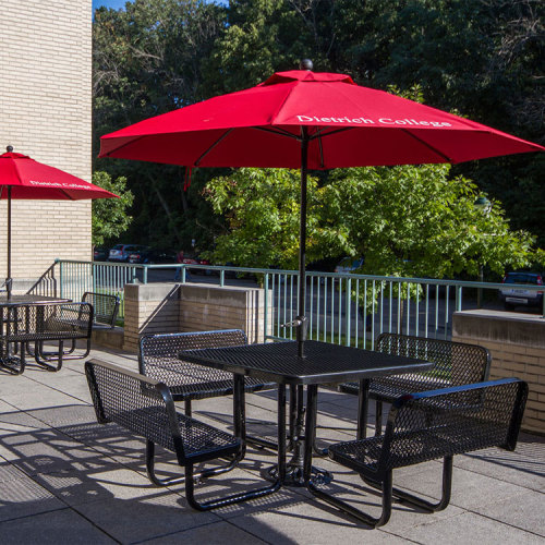 expanded metal square thermoplastic backrest picnic table