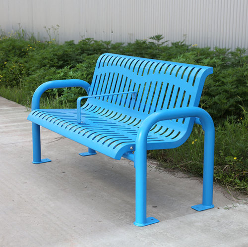 outdoor steel iron garden bench