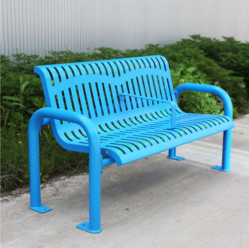 outdoor steel iron garden bench