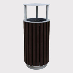 two compartment commercial wooden waste bins