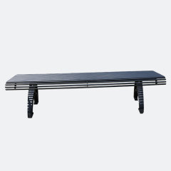 Outdoor steel tube park backless bench