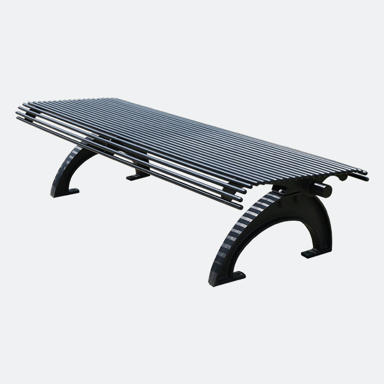 Outdoor steel tube park backless bench