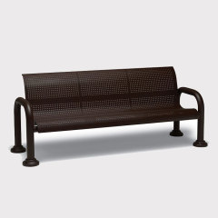 4' 6' 8' Metal Outdoor Bench with Backrest – Outdoor Furniture – Street Furniture