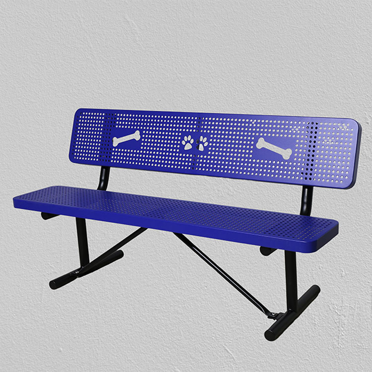 Bench Type Animal Pet Dog Park Metal Bench With Backrest