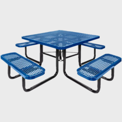 expanded metal round outdoor commercial picnic table