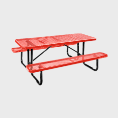 expanded metal round outdoor commercial picnic table