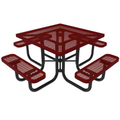 outdoor expanded metal picnic dining table and chairs
