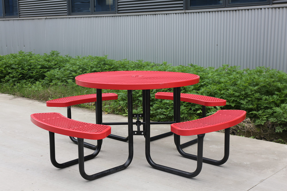 Expanded Metal Round Restaurant Commercial Picnic Table