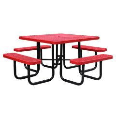 expanded steel portable square commercial picnic table
