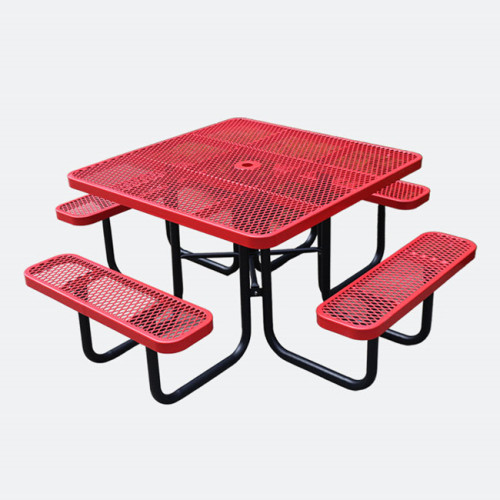 expanded steel square restaurant commercial picnic table