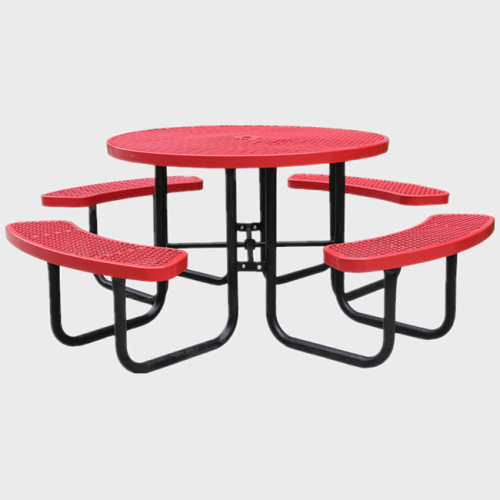 expanded metal round restaurant commercial picnic table