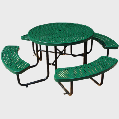 perforated metal outdoor round commercial picnic table