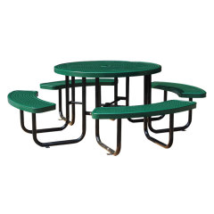 perforated metal outdoor round commercial picnic table