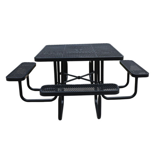 expanded steel portable square commercial picnic table