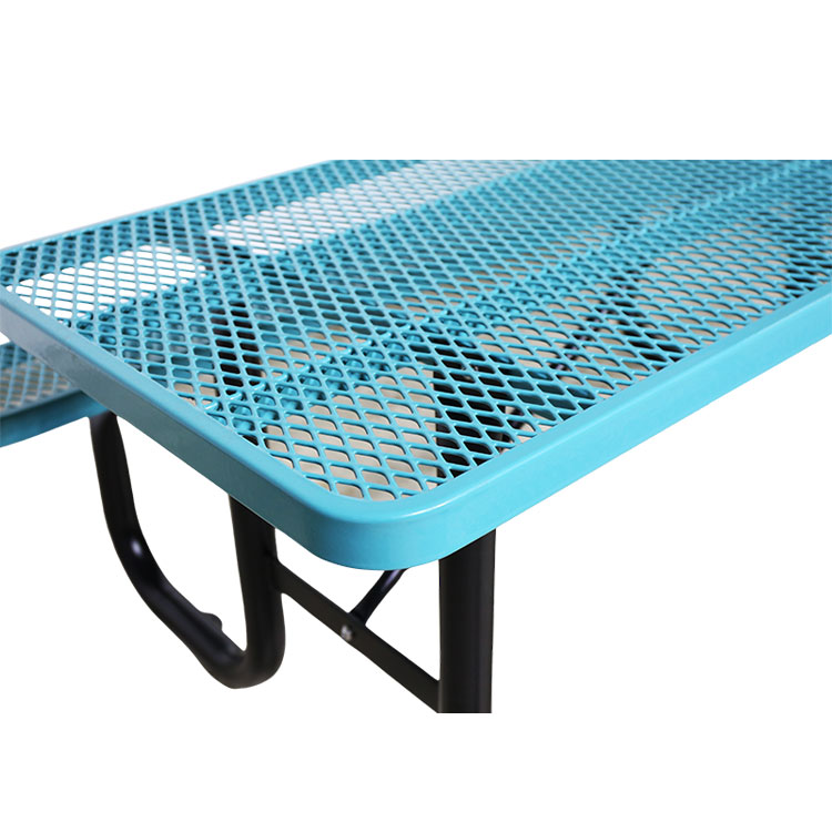 6ft expanded metal outdoor commercial picnic table
