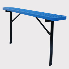8-foot thermoplastic polyolefin coated backless base workbench metal park bench - pre embedded installation