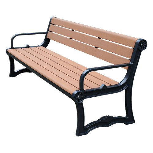 wood slat outdoor long bench
