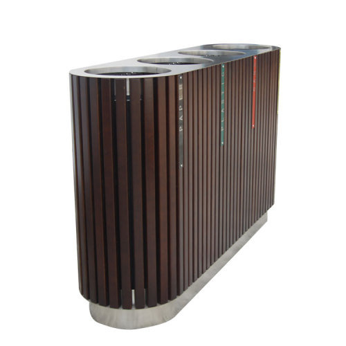 4 compartments outdoor commercial trash can