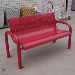 Outdoor Park perforated Metal Bench with Backrest