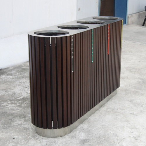 4 compartments outdoor commercial trash can