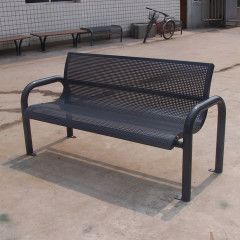 Outdoor Park perforated Metal Bench with Backrest