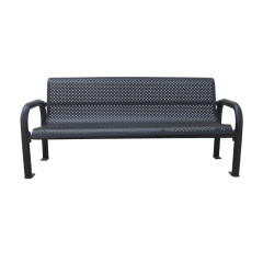 Outdoor Park perforated Metal Bench with Backrest