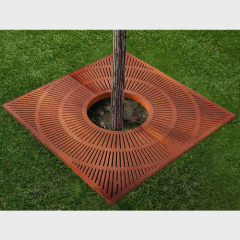 Corten steel tree grilles and grates