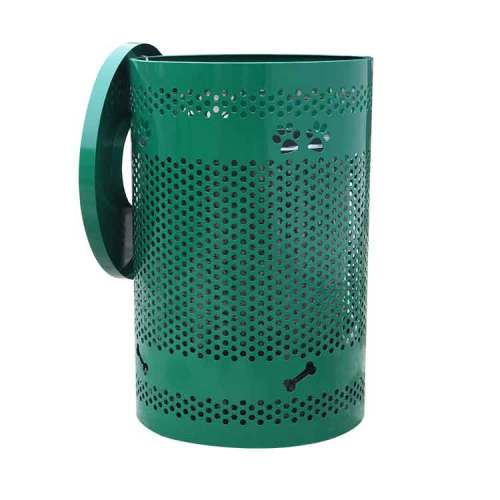 Outdoor dog poop trash can receptacle