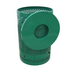 Outdoor dog poop trash can receptacle