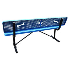 Outdoor park perforated metal bench