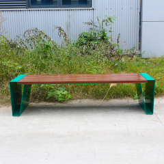 outdoor park long backless bench seat