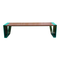 outdoor park long backless bench seat