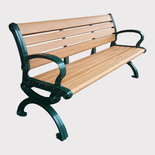 outdoor park metal and wood bench