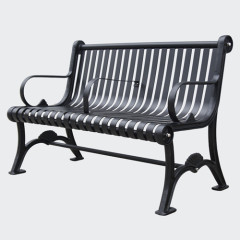 2 seater outdoor garden metal bench with arm