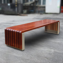 Outdoor park all wood backless bench