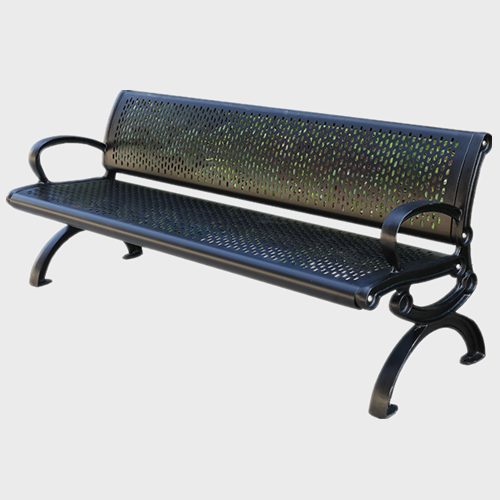 Black outside garden metal bench seat