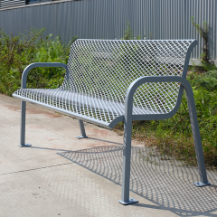 Powder coated metal outdoor garden bench