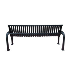 Contemporary modern outdoor steel slats benches