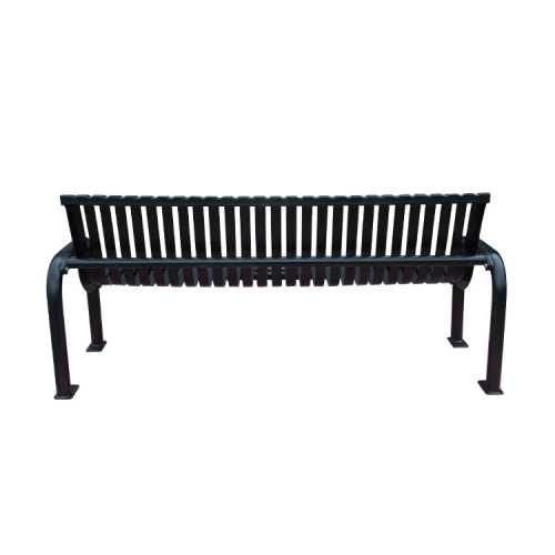 Contemporary modern outdoor steel slats benches