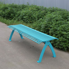 Outdoor backyard metal benches without backrest