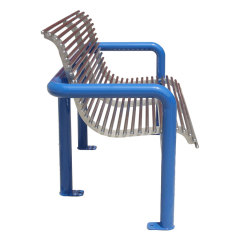 2 person outdoor tubular steel bench