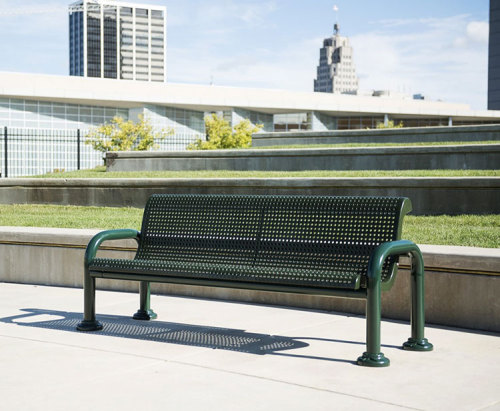 Outdoor extra long steel garden bench