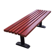 Outdoor patio wood backless bench seat