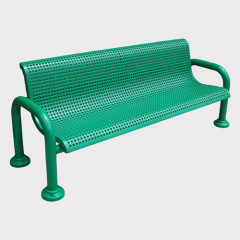 Outdoor extra long steel garden bench