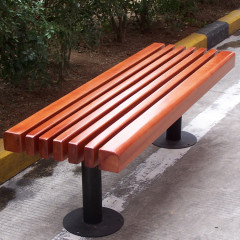 Outdoor patio wood backless bench seat