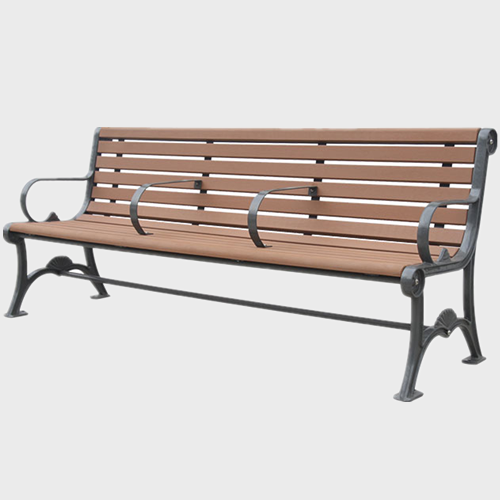 Wooden outdoor patio bench with back
