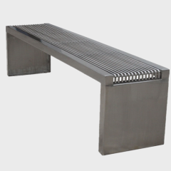 outside park garden steel bench without back