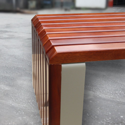 Outdoor park all wood backless bench