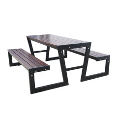 Commercial wood picnic tables with metal frame